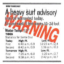 Warning, Heavy Surf Advisory