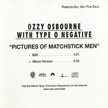 Pictures Of Matchstick Men (With Ozzy Osbourne) (CDS)