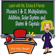 Multiplication,Addition,Phonics,States & Capitals & The Solar System